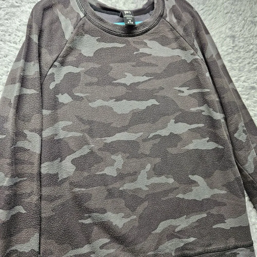 Athleta Girl Sweaters Black Camo Blue Hoodie Size 8-10 Medium Casual Athletic